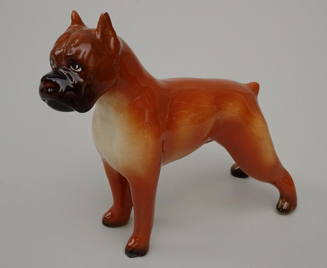 Vintage Painted Glazed China Boxer Dog Collectable: Vintage Painted Glazed China Boxer Dog Collectable Figurine 6 3/4 x 2 3/16 x 5 inches tall.