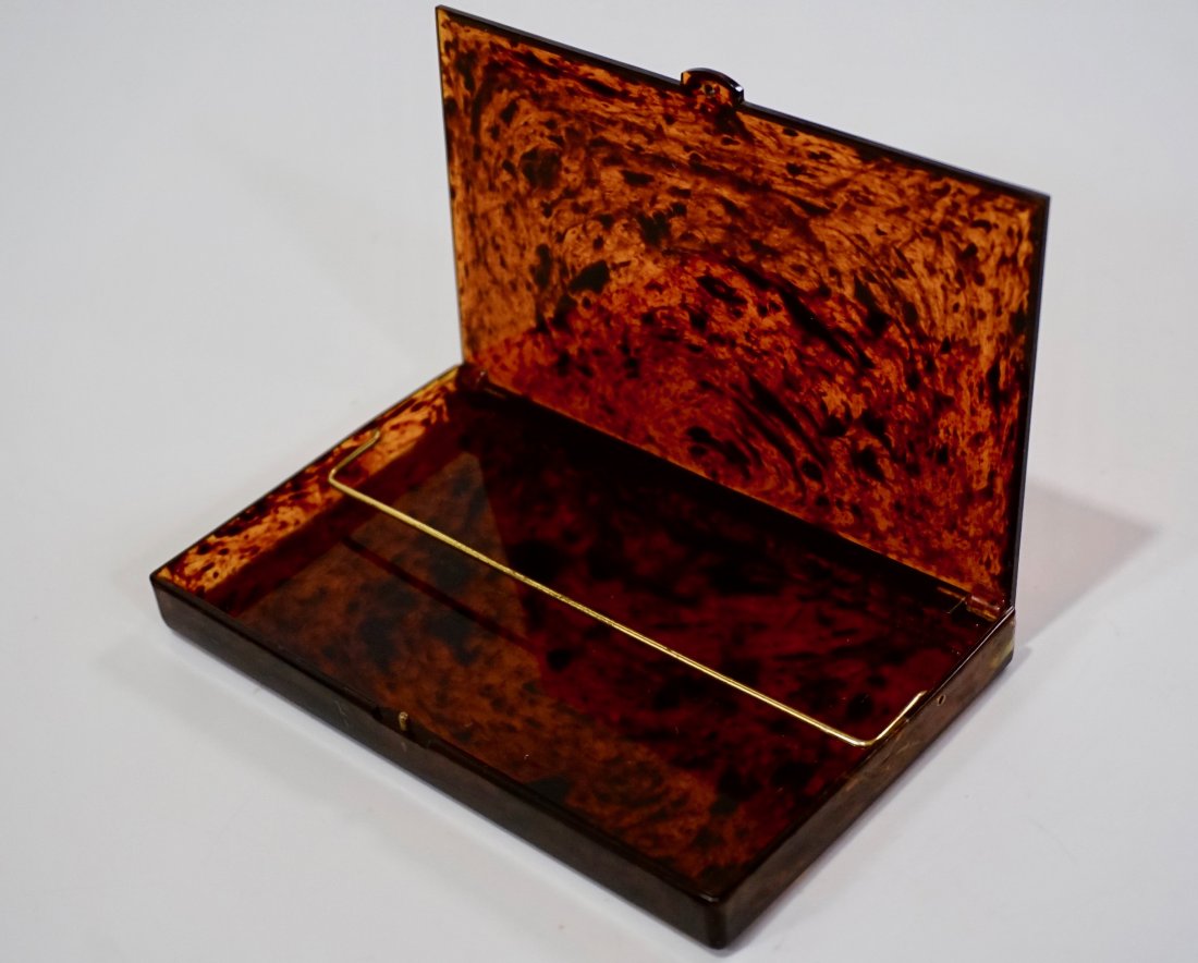 Faux Tortoise Shell Cigarette Case Vintage Tobacciana (1 of 7)