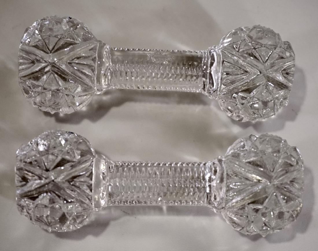 Vintage Dumbbell Knife Rest Early American Pressed: Vintage Dumbbell Knife Rest Early American Pressed Glass Pattern Approximately 1 9/16 x 4 1/8 inches.