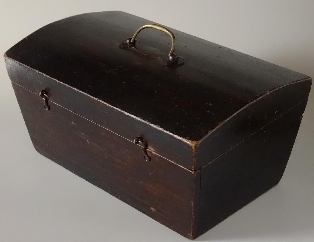 Antique Primitive Document Box Casket Domed Top: Antique Primitive Document Box Casket Domed Top Approximately 12 7/16 x 7 7/8 x 6 3/16 inches.