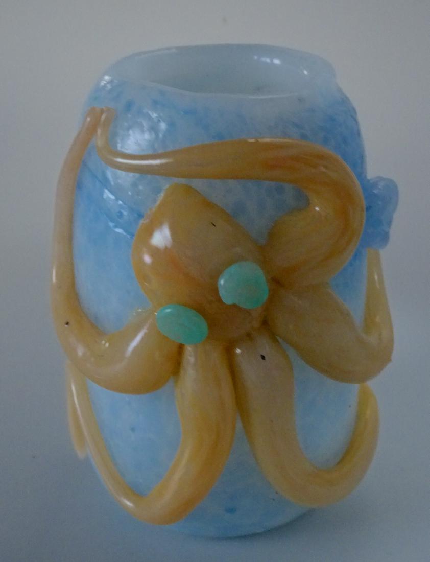 Mid Century Steampunk Maritime Octopus Studio Art Glass: Mid Century Steampunk Maritime Octopus Studio Art Glass Thick Pontil Blown Vase 5 1/4 inches tall.