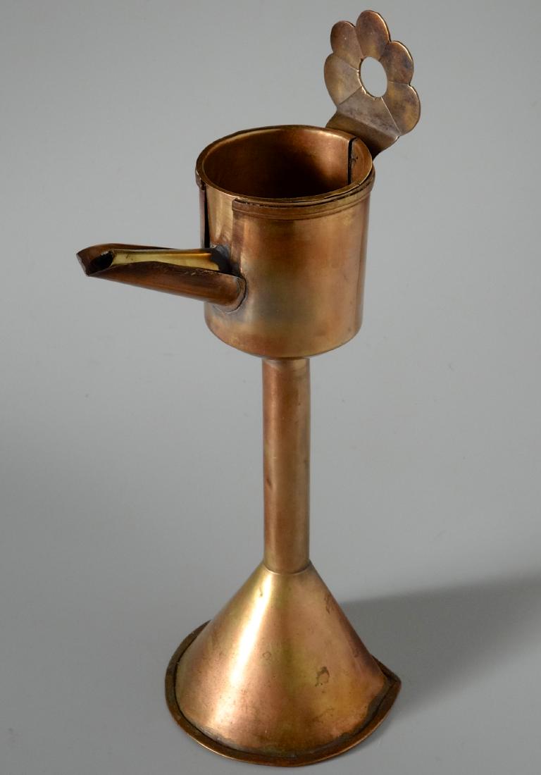 Antique Whale Oil Primitive Brass Lamp: Antique Whale Oil Primitive Brass Lamp Approximately 10 5/8 inches tall.