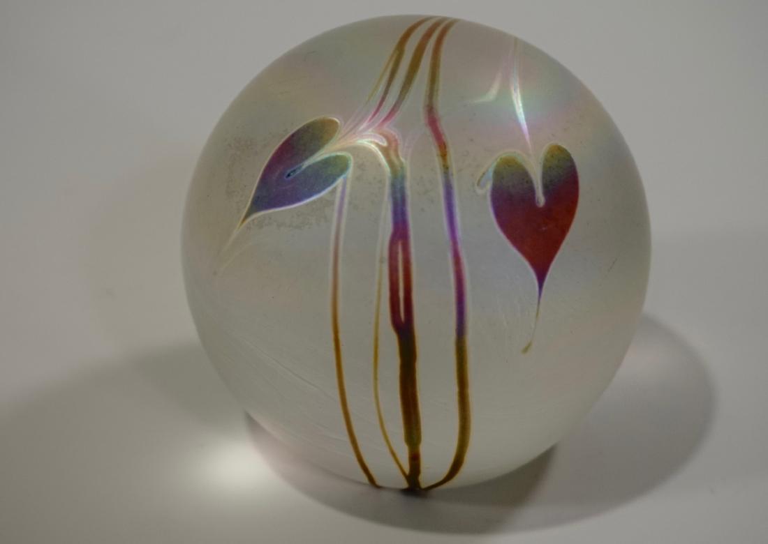 Vintage Studio Paperweight Iridescent Art Glass: Vintage Studio Paperweight Iridescent Art Glass Approximately 3 1/2 inches in diameter.