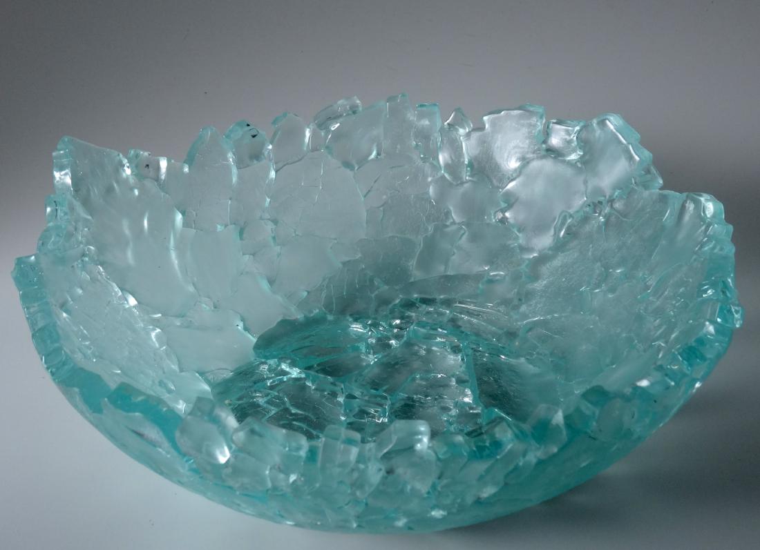 Broken Glass Modern Art Studio Designer Bowl: Broken Glass Modern Art Studio Designer Bowl Approximately 3 3/4 x 10 3/8 inches in diameter.