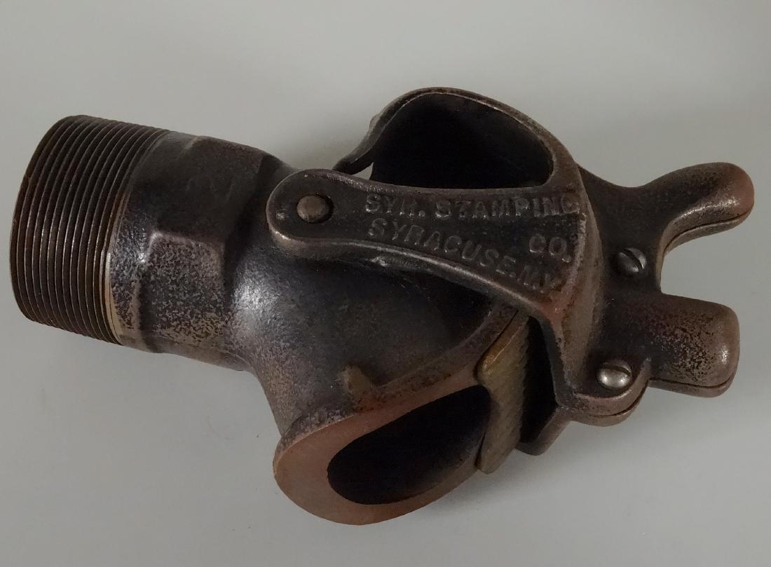 Syracuse N. Y. Shut Off Valve Wine Oil Tank Syraco: Syracuse N. Y. Shut Off Valve Wine Oil Tank Syraco Spigot Barrel Tap Cast Iron Approximately 2 3/8 inches in diameter and 8 inches long.