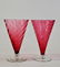 Cranberry Glass Cones Beverage Water Glasses Pair - 2