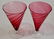 Cranberry Glass Cones Beverage Water Glasses Pair - 3
