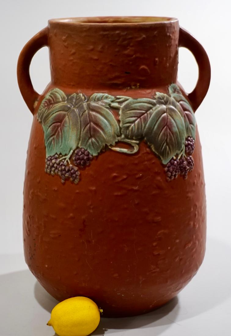 Roseville Art Pottery Grape Vase Rare Large Double
