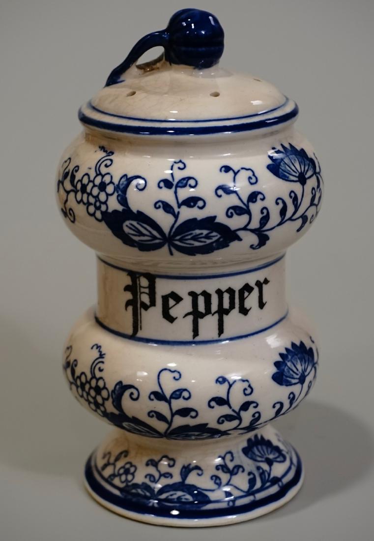 Antique Blue Onion Large Pepper Shaker: Antique Blue Onion Large Pepper Shaker Approximately 5 1/4 inches.