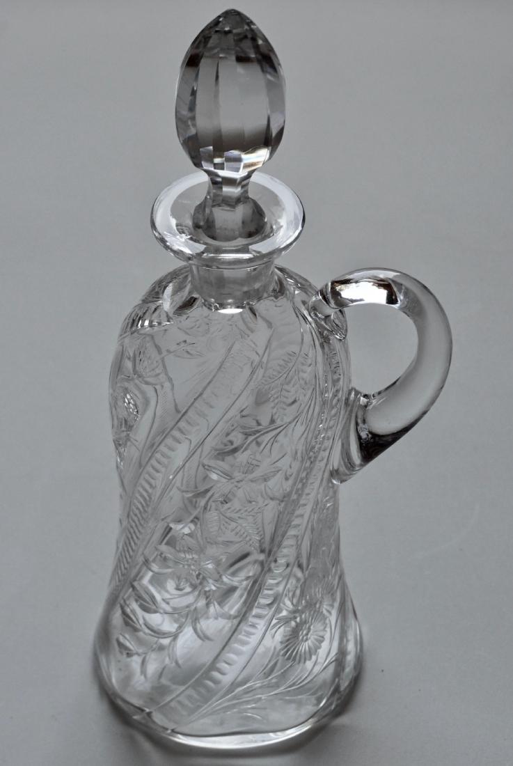 Antique English Thomas Webb Rock Crystal Intaglio Cut: Antique English Thomas Webb Rock Crystal Intaglio Cut Glass Decanter Signed 9 3/4 inches tall x 3 7/16 inches in diameter.