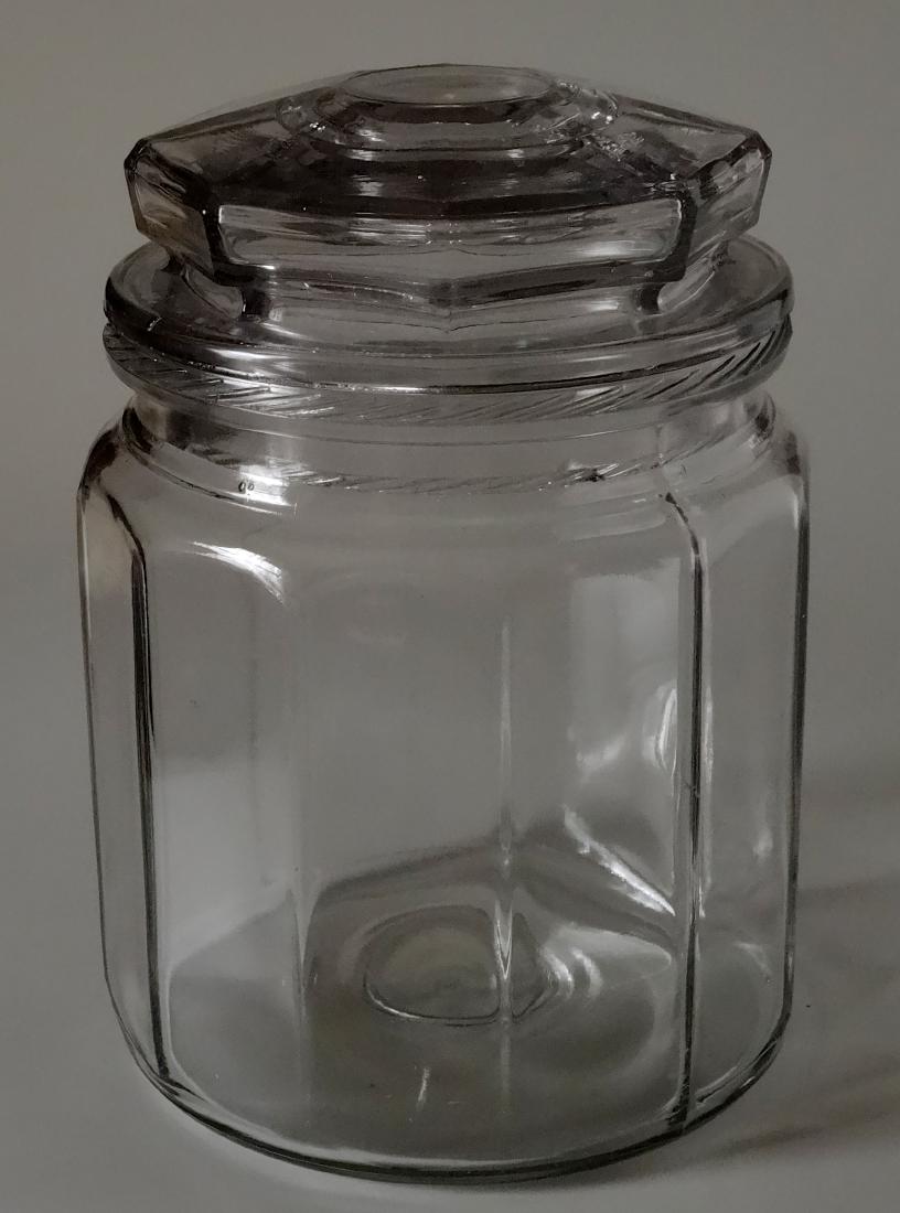 Antique Paneled Glass Lidded Jar Humidor Tobacco Cigar: Antique Paneled Glass Lidded Jar Humidor Tobacco Cigar Storage Container Approximately 7 1/8 inches tall x 5 1/16 inches.