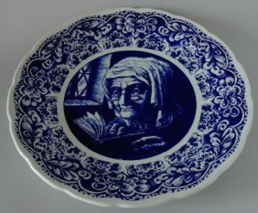Rare Huge Flow Blue Boch Charger Plate Belgium Delft: Rare Huge Flow Blue Boch Charger Plate Belgium Delft Approximately 15 5/8".