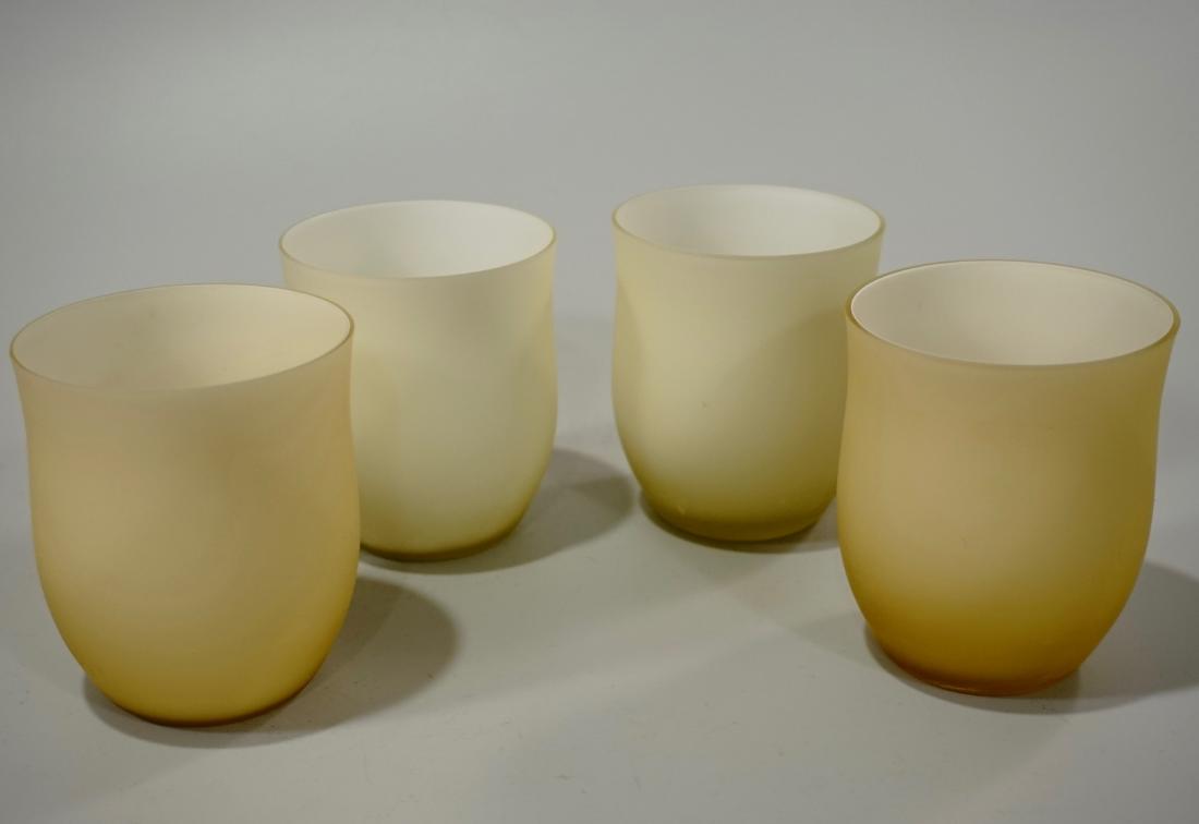 Cased Mustard Tumblers Custard Glass Lot of 4 Glasses: Cased Mustard Tumblers Custard Glass Lot of 4 Glasses Approximately 4 x 3 5/16 inches in diameter.