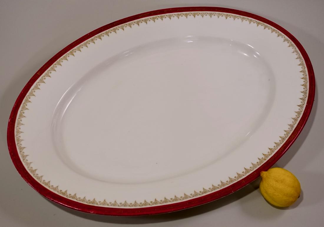 Large Oval Serving Platter Bordeaux Trim Imperial Crown: Large Oval Serving Platter Bordeaux Trim Imperial Crown China Austria Approximately 16 1/4 x 11 1/2 inches.