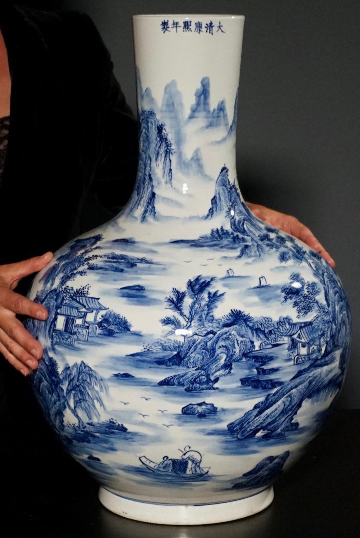 Chinese Porcelain Vase Large Signed Hand Painted (1 of 1)