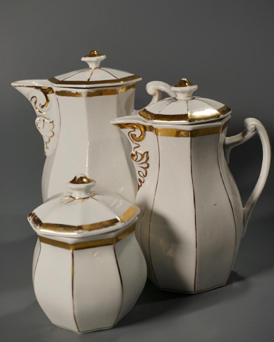Old Paris White Gold Porcelain Chocolate Coffee Set Pot (1 of 5)