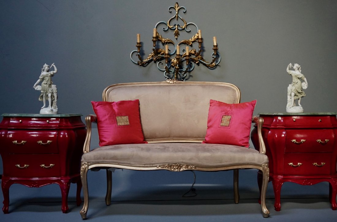 Louis XV Style Silver Gilt Sofa Loveseat (1 of 6)