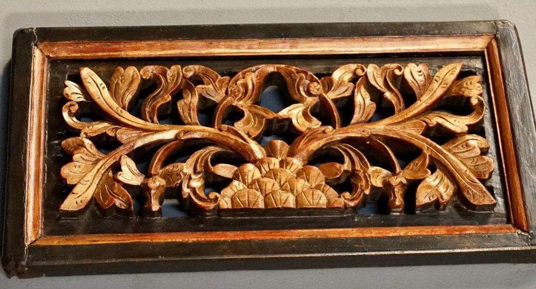 Vintage Carved Fragment Gilded Wood Architectural Salva (1 of 4)