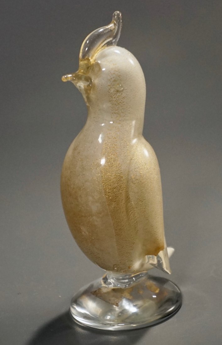 Murano Gold Speckled Bird Figurine Italian Art Glass (1 of 5)