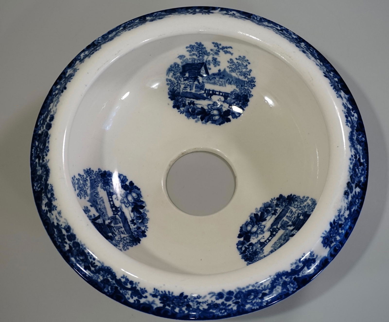 Flow Blue China Small Sink Slop Pail Funnel (1 of 8)