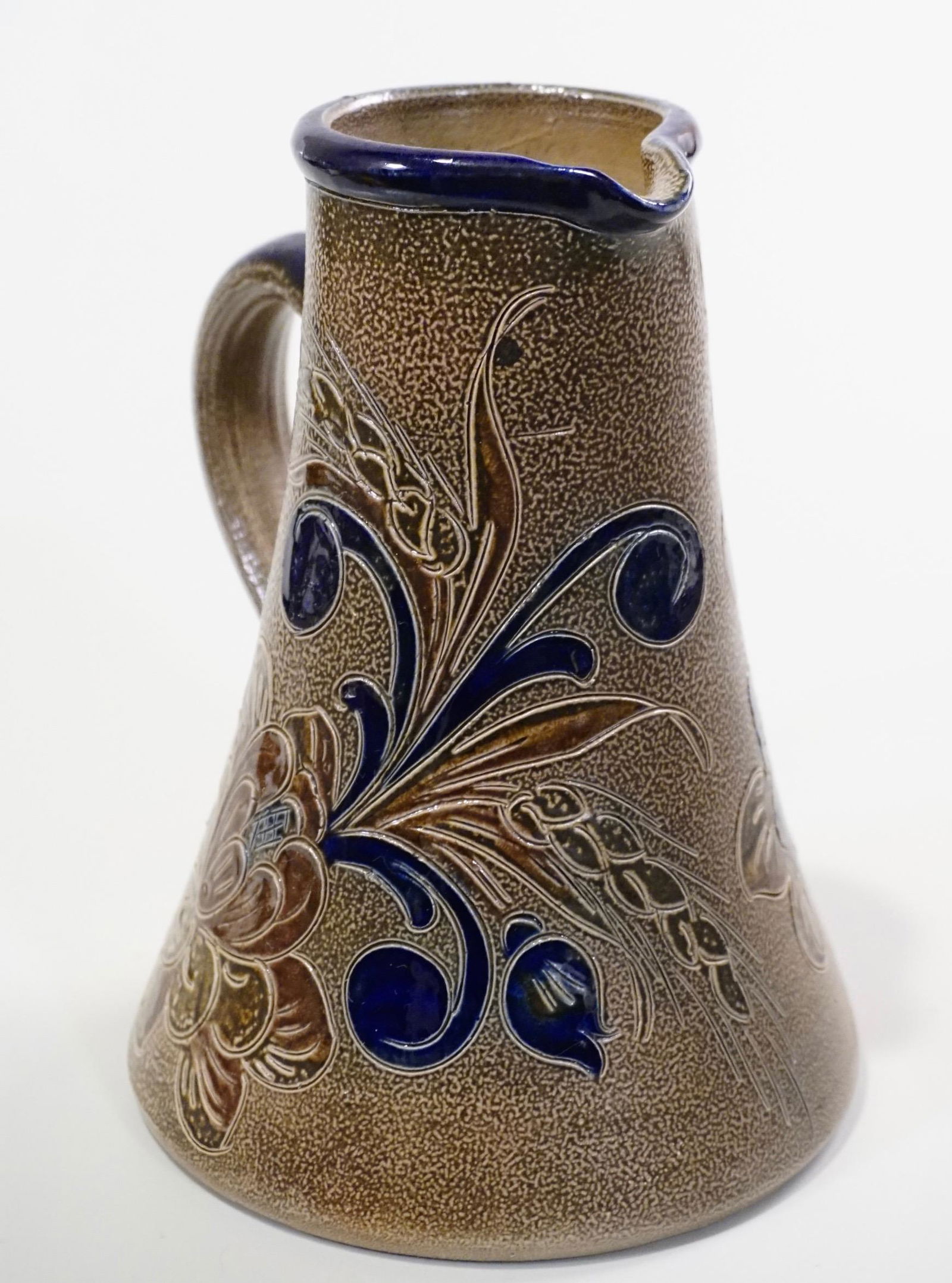 Signed Salt Glazed Pottery Pitcher (1 of 7)