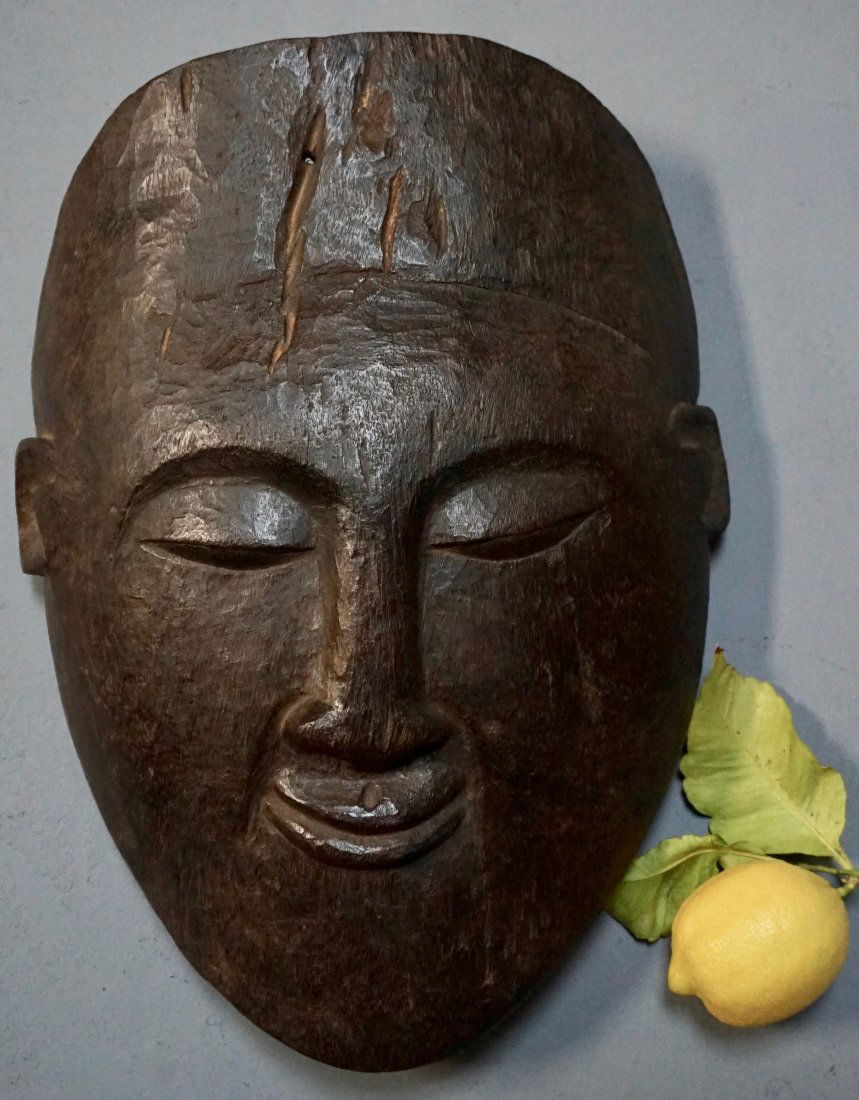 Large Vintage African Mask Smiling Man (1 of 6)