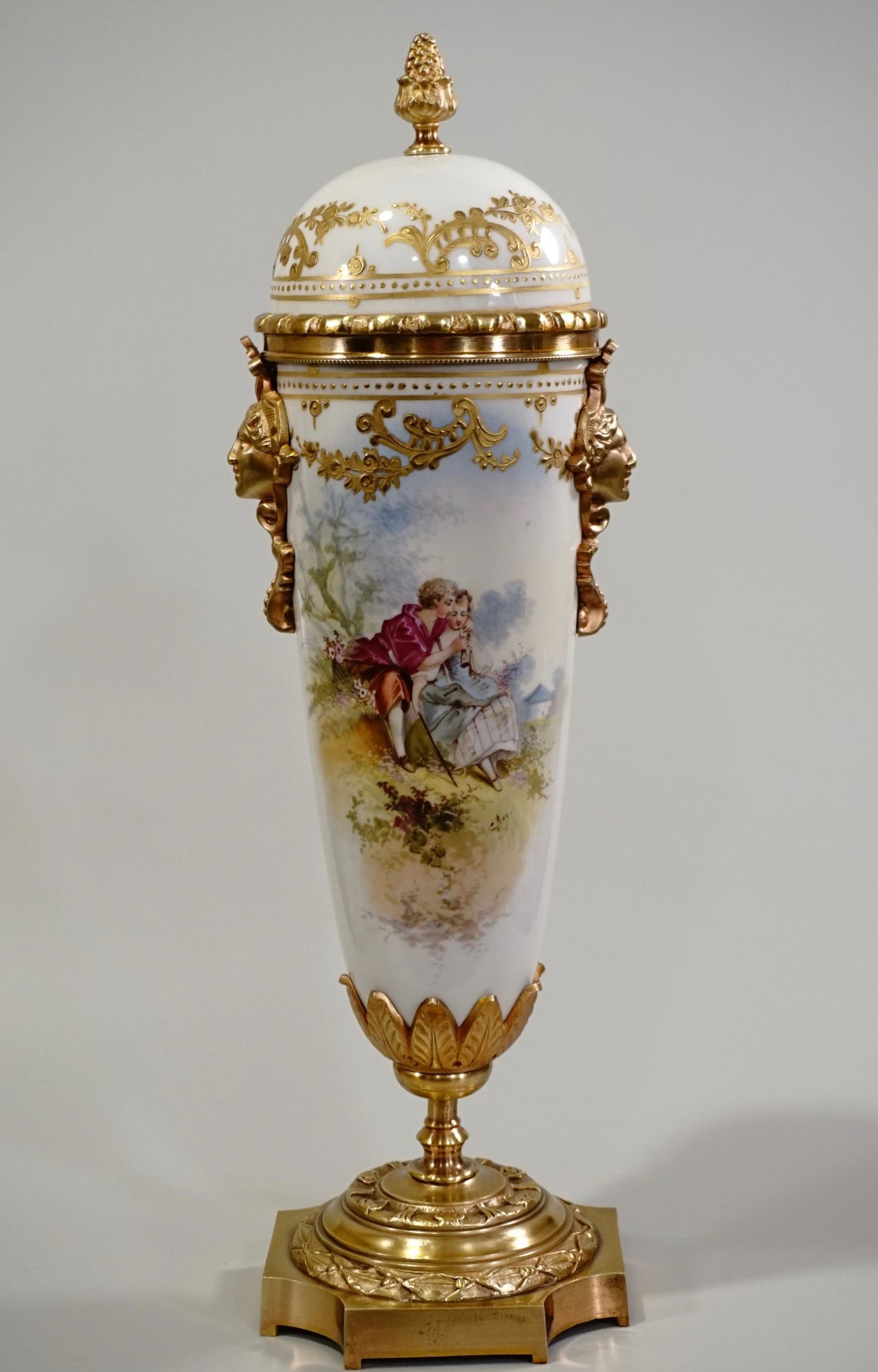 Antique Sevres Style French Porcelain Lidded Urn (1 of 13)