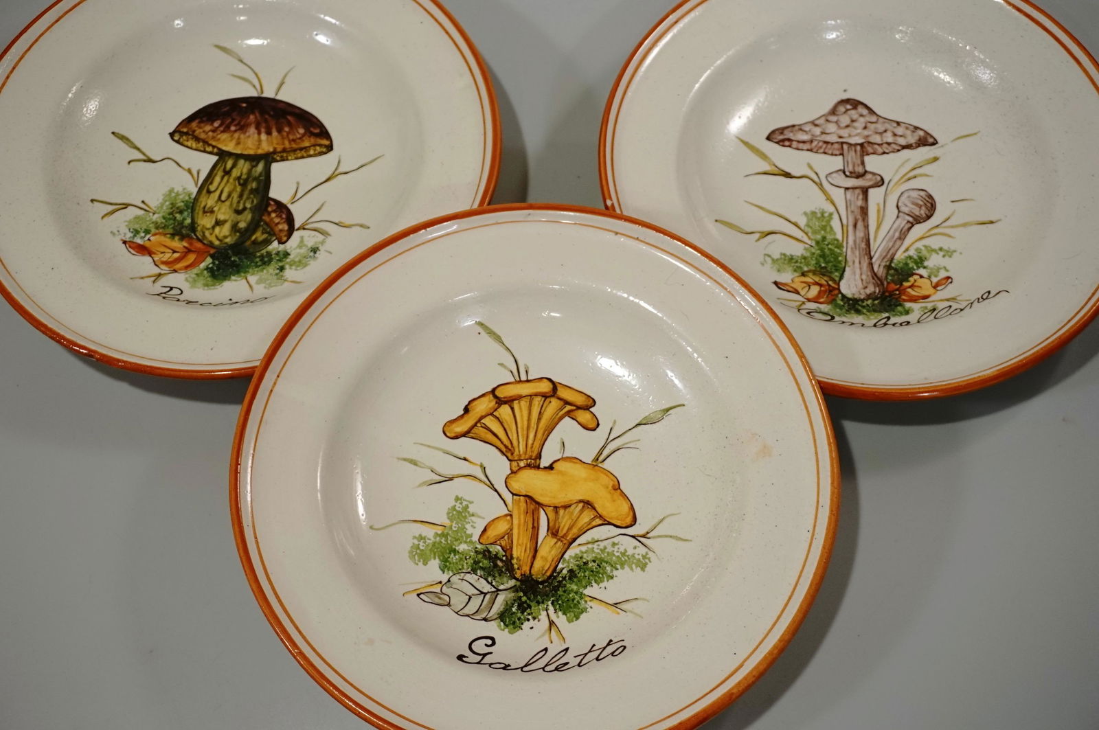 Mushrooms Italian Decor Hand Painted Pottery Lot of 3 (1 of 7)