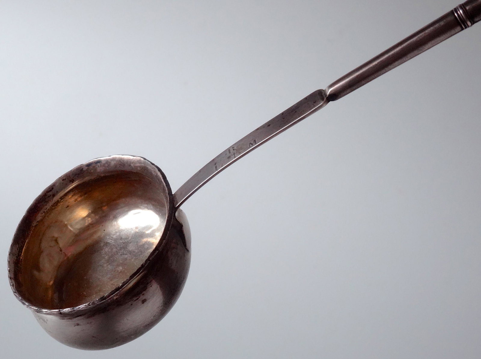 Early Antique English Silver Ladle Twisted Baleen (1 of 8)