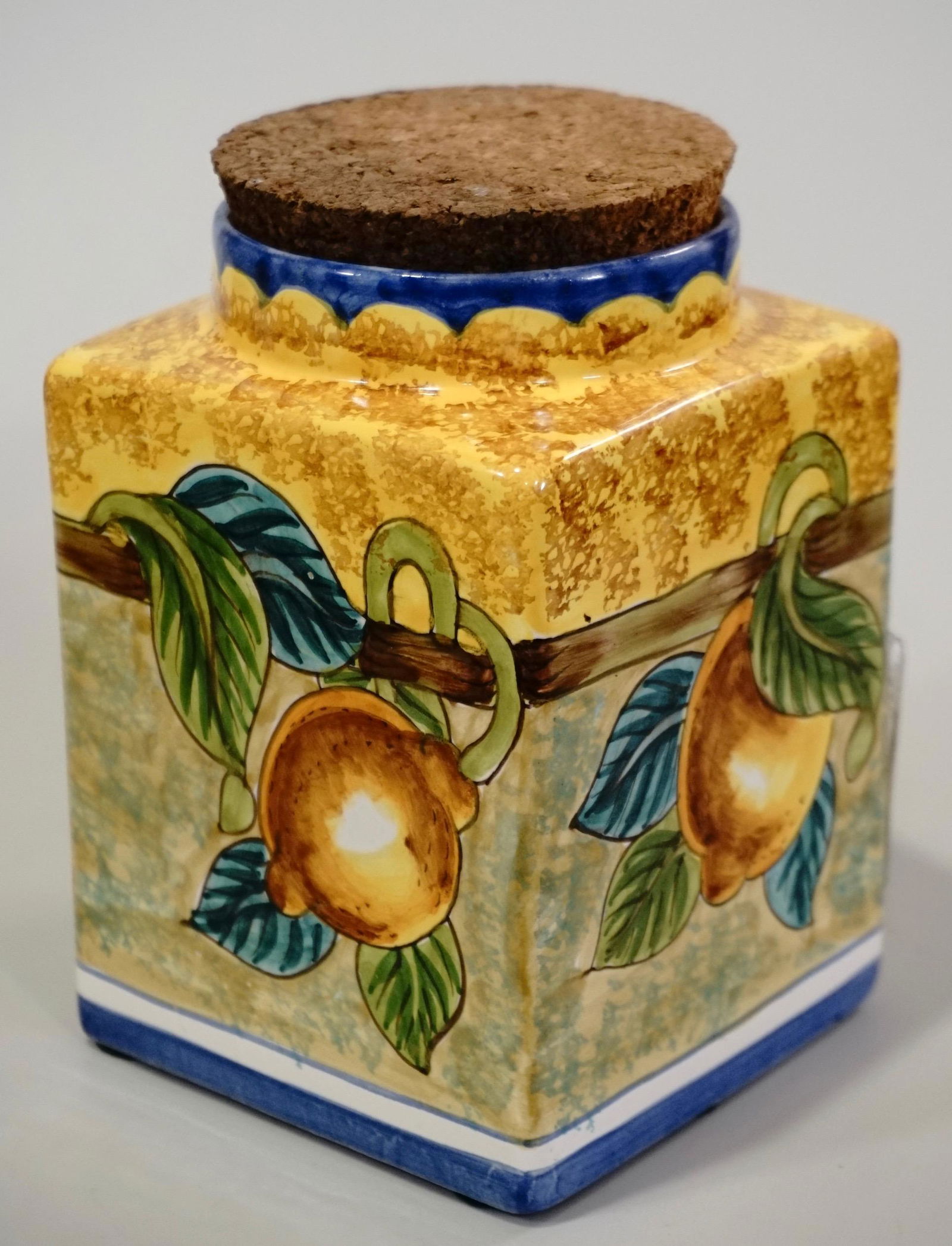Italian Pottery Kitchen Container Hand Painted Lemons (1 of 6)