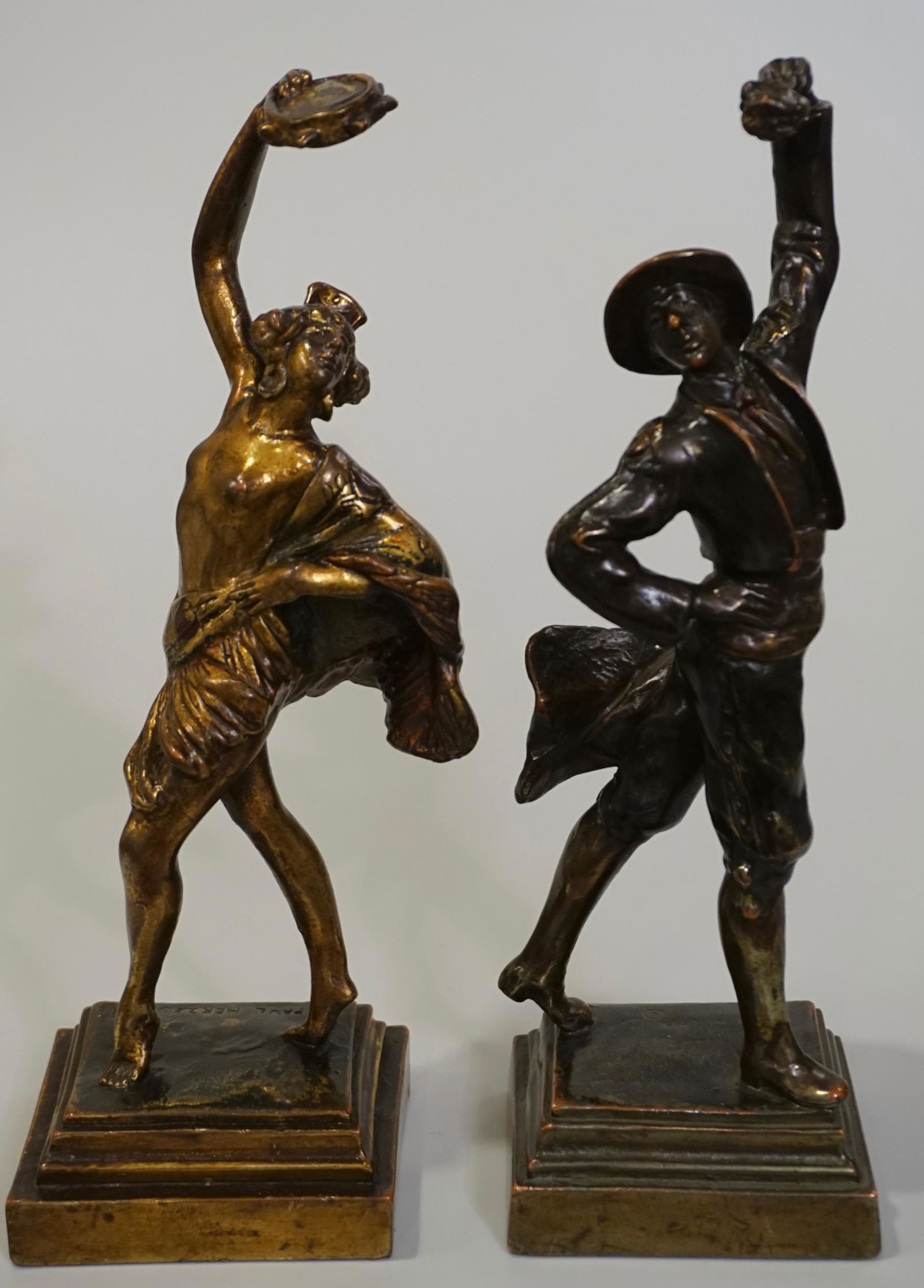 Flamenco Dancers Paul Herzel Pompeian Bronze Figurine (1 of 10)