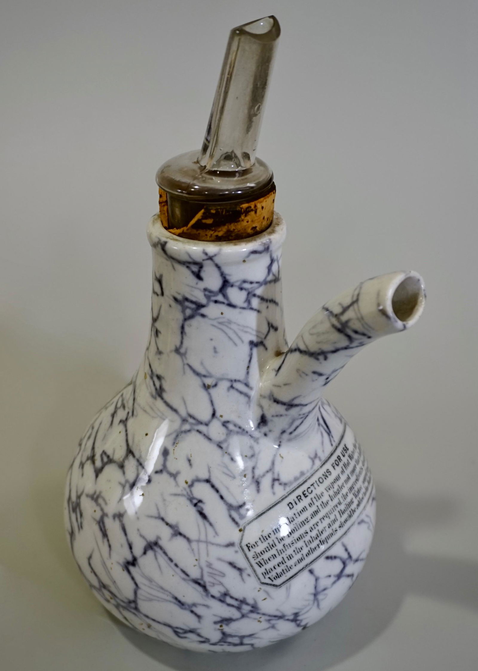 Antique British Marbleized Medical Inhaler London (1 of 10)