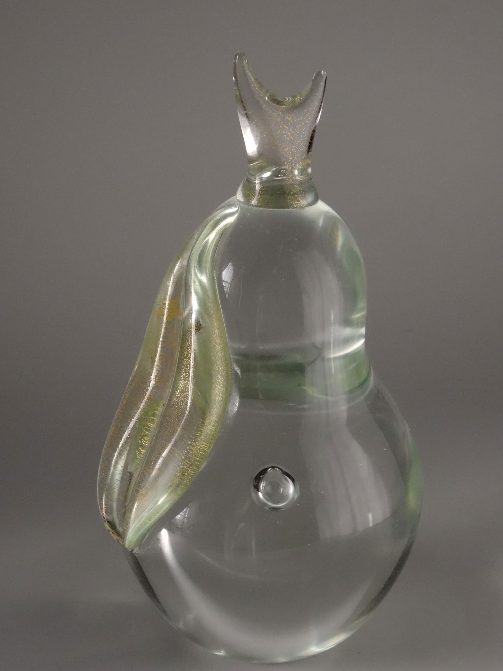 Huge Vintage Glass Pear Giant Paperweight Gold Specked (1 of 8)