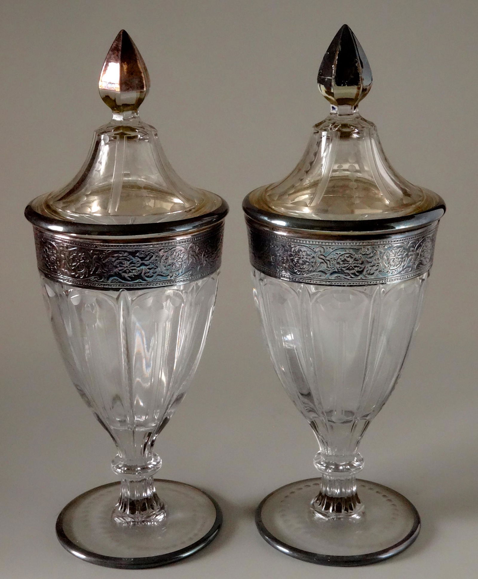Heisey Silver Overlay Vase Apothecary Jars Lidded Pocal (1 of 10)