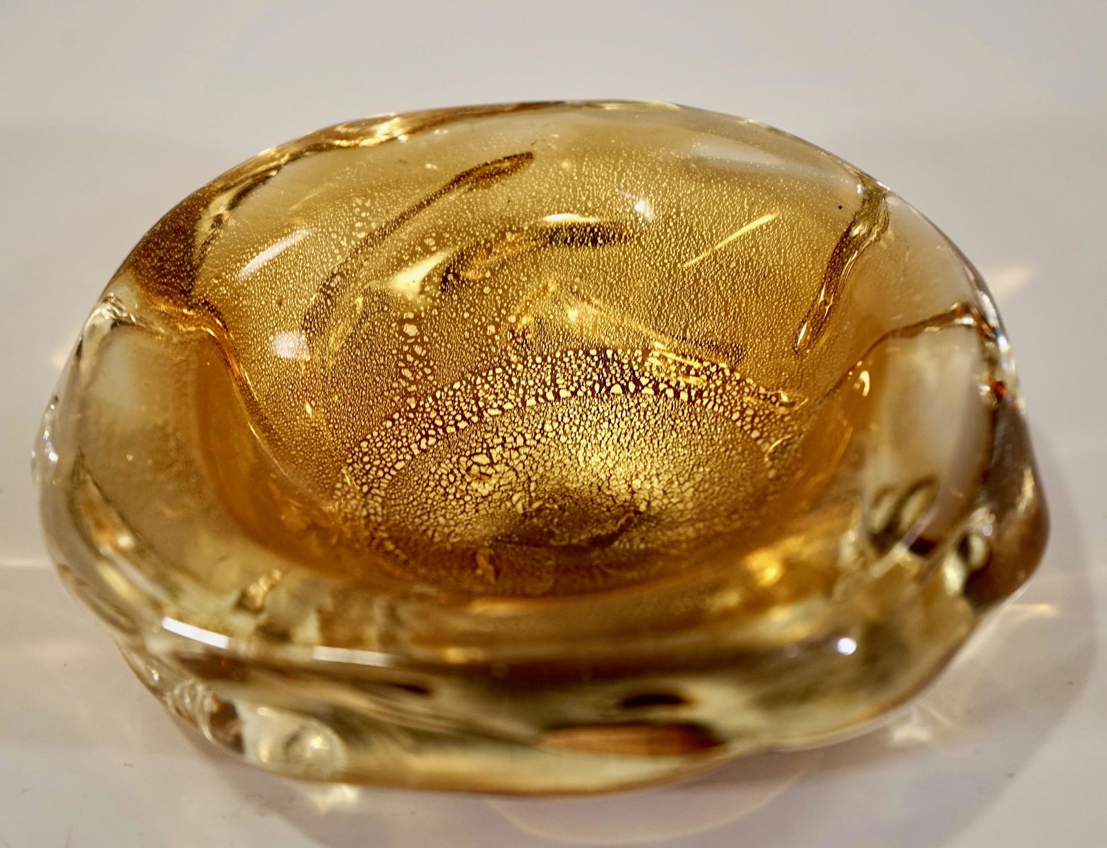 Archimede Seguso Yellow Gold Speck Murano Glass Small (1 of 6)