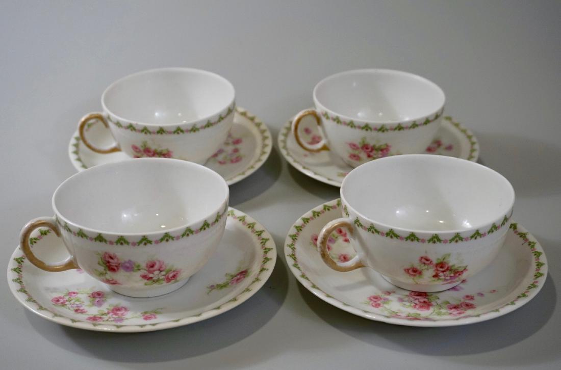 French Limoges Porcelain Tea Cup and Saucers Lot of 4 (1 of 1)