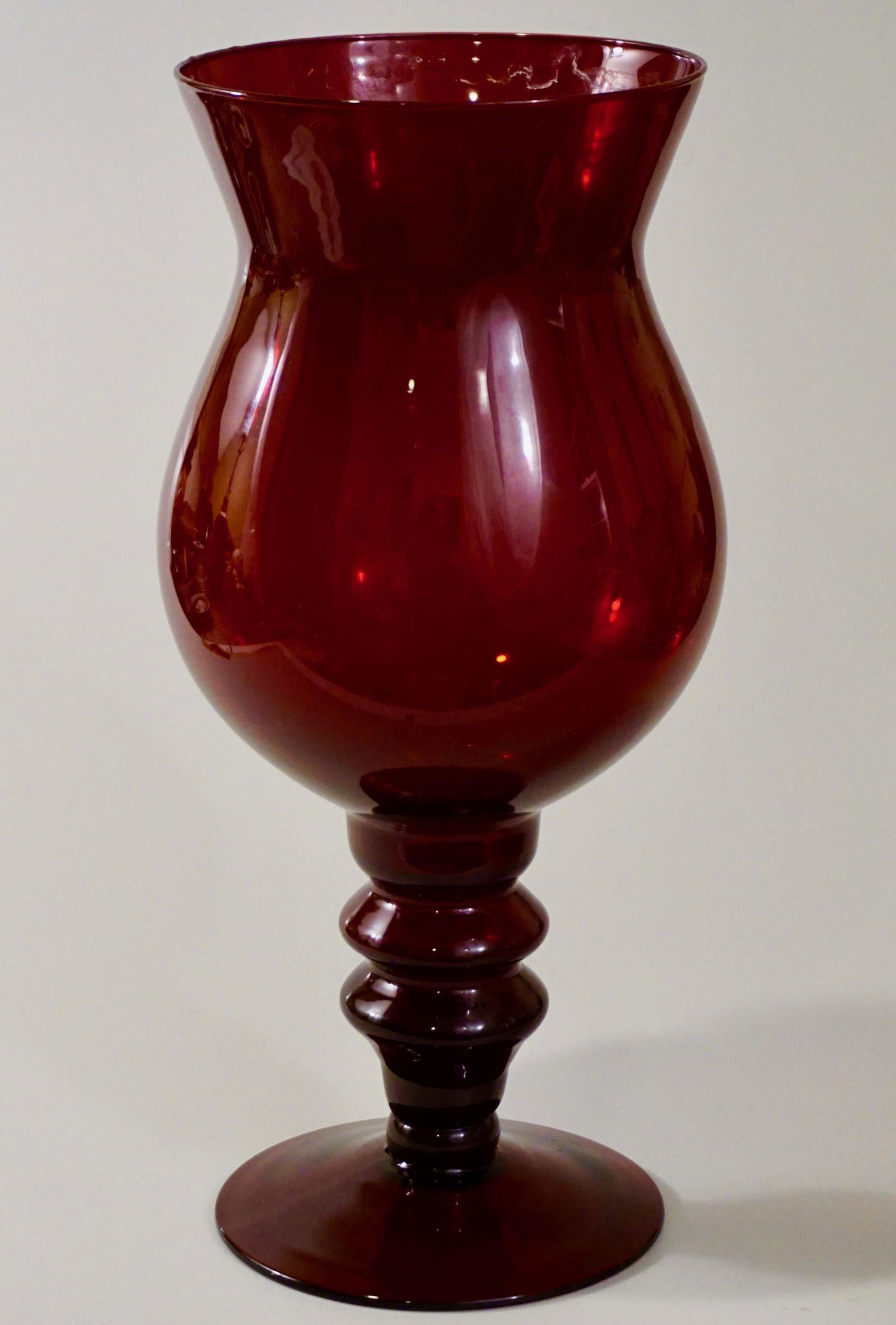 Ruby Red Glass Pocal Vase (1 of 6)
