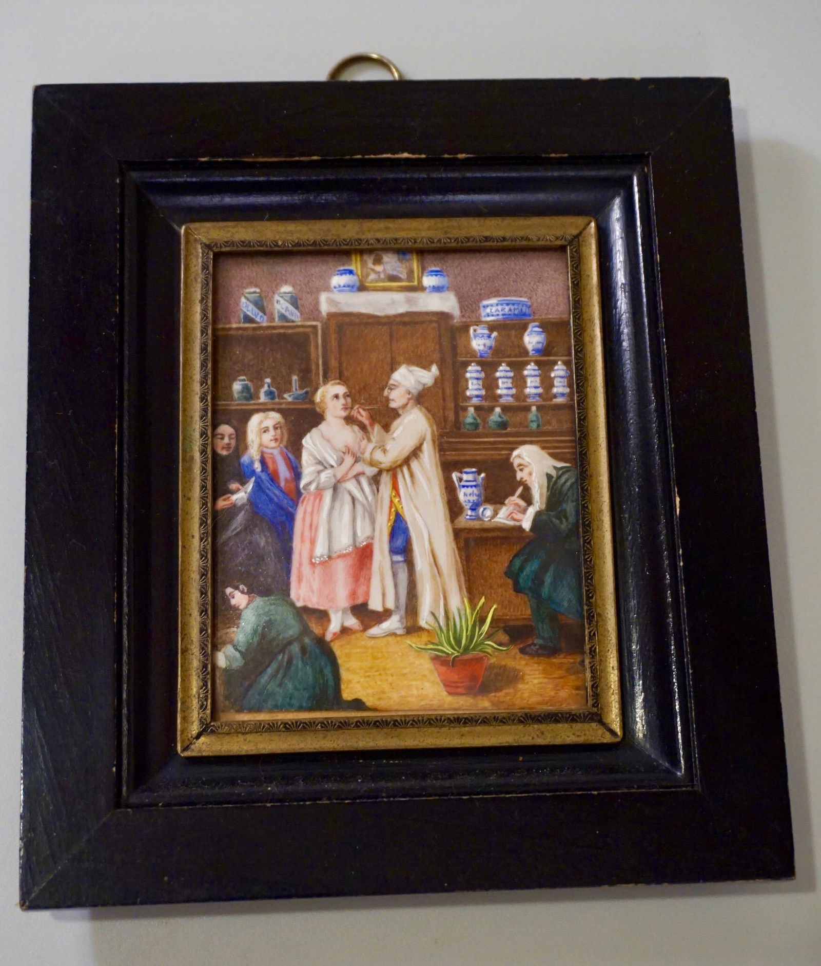 Antique Italian Miniature Medicine Painting Apothecary (1 of 5)