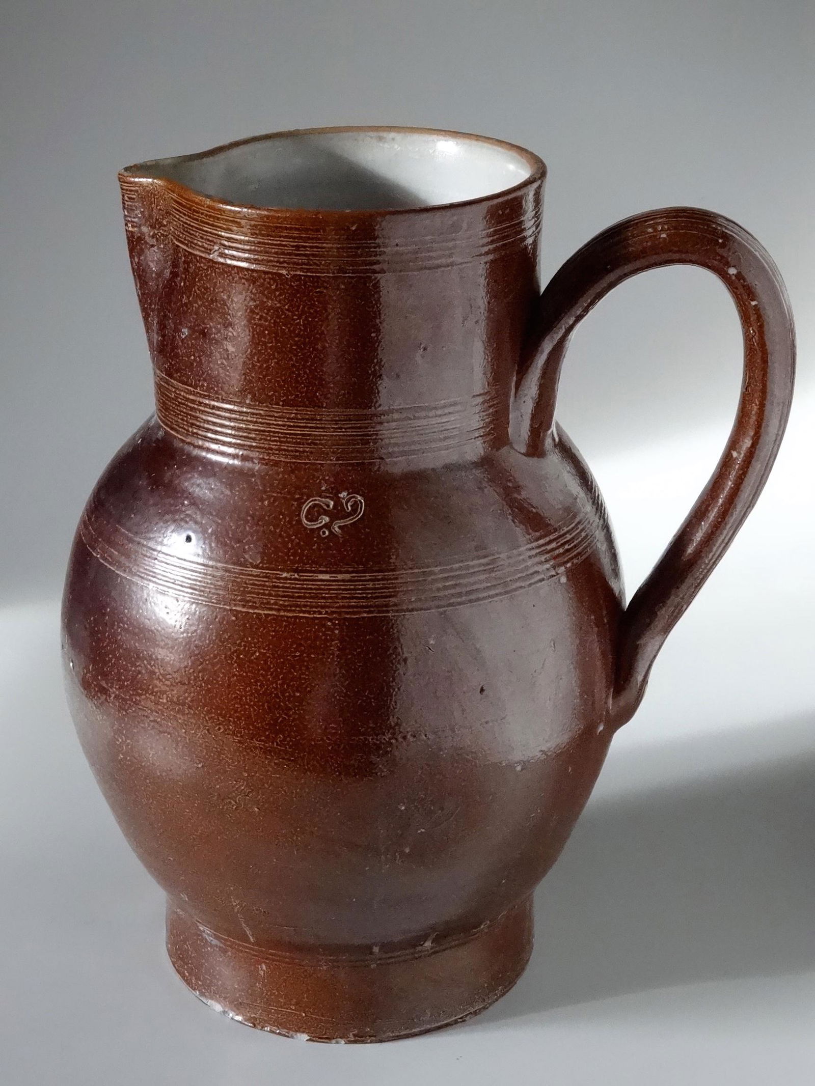 Antique Redware American Pottery Glazed Pitcher Large (1 of 9)