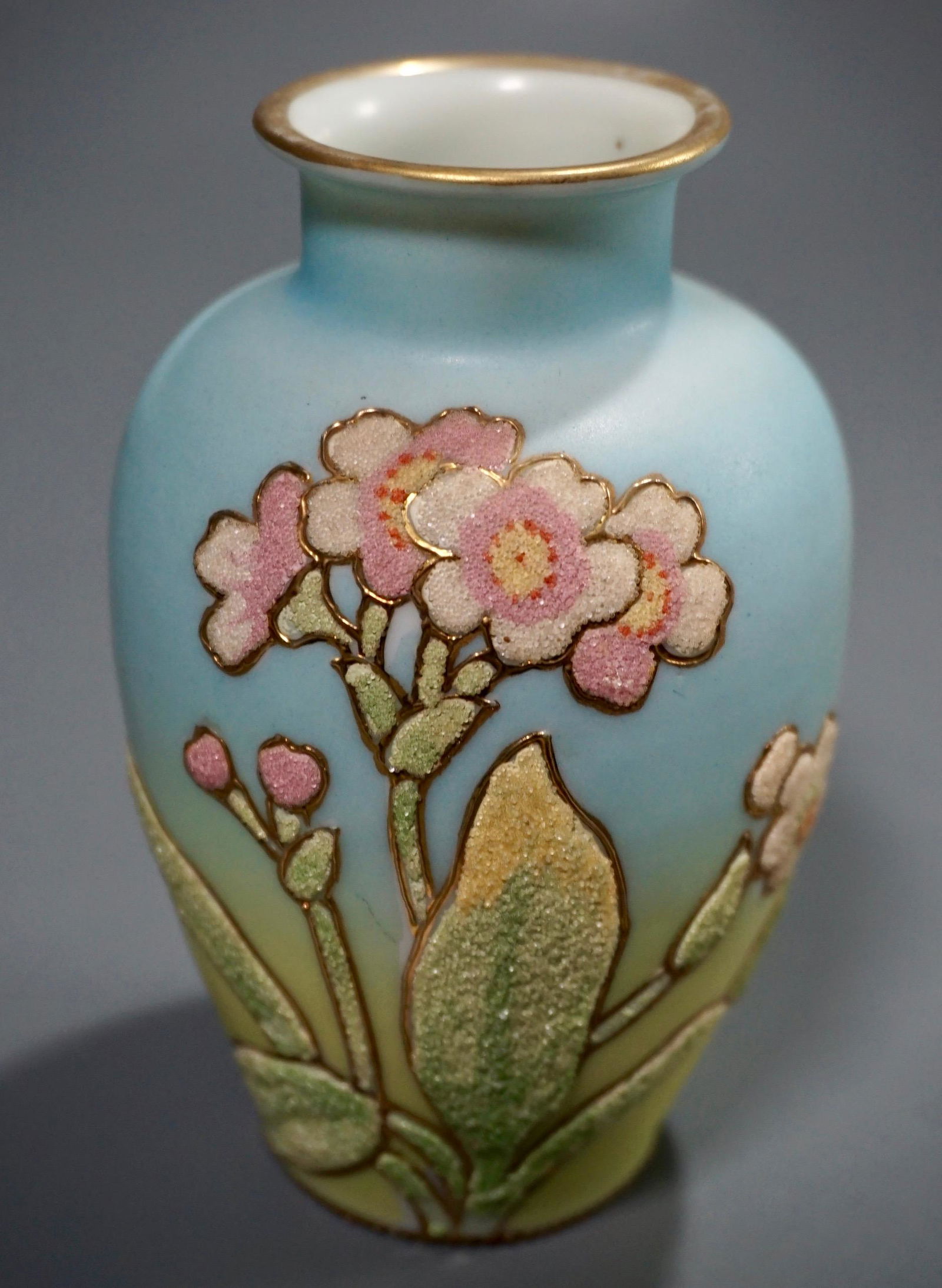 Signed Coraline Nippon Porcelain Vase With Glass Beaded (1 of 8)