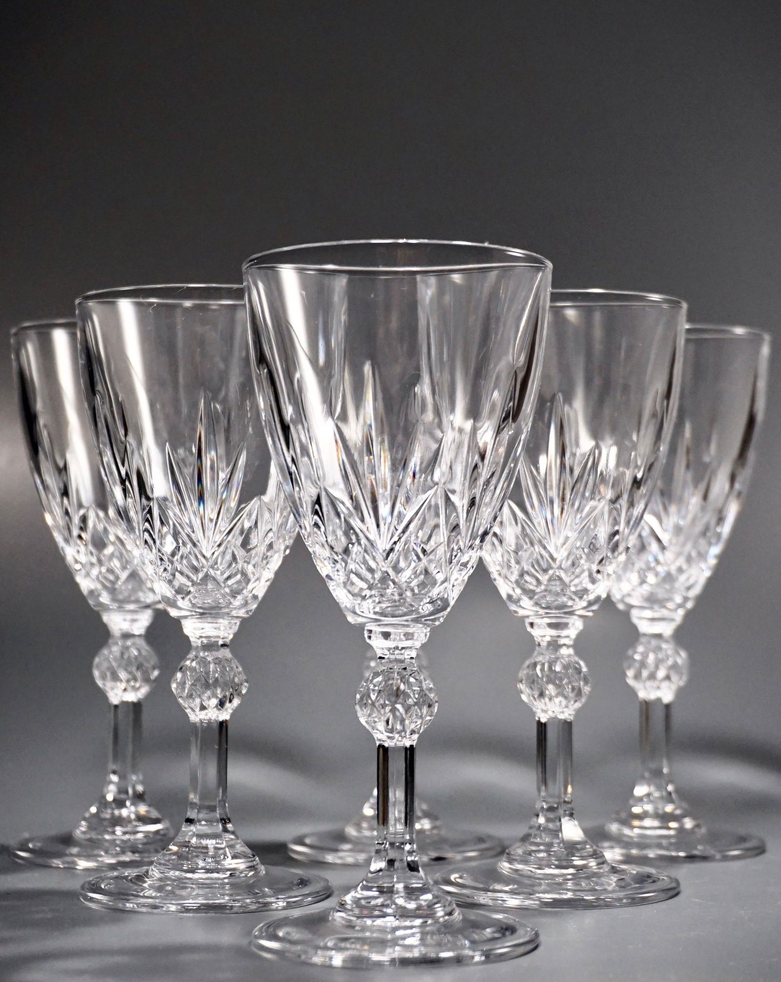 German Vintage Mid Century Crystal Goblets Lot of 6 (1 of 5)