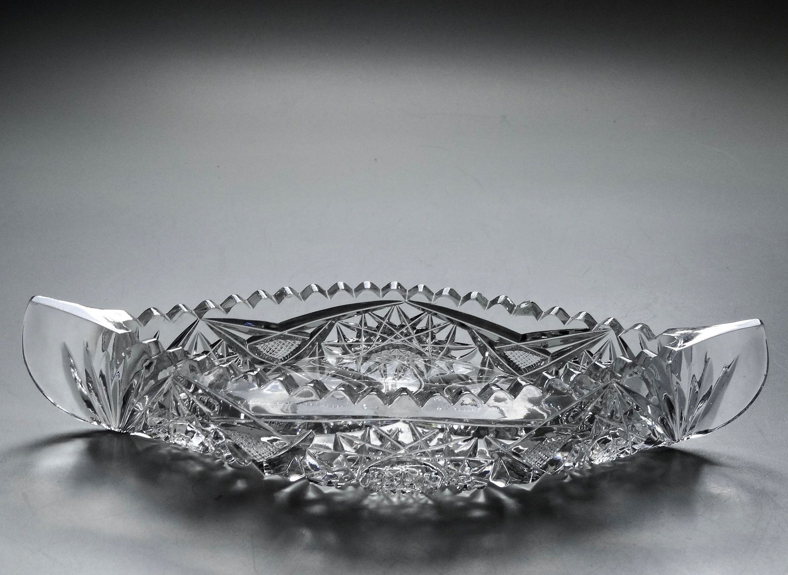 American Brilliant Cut Glass Canoe Celery Relish Dish (1 of 9)