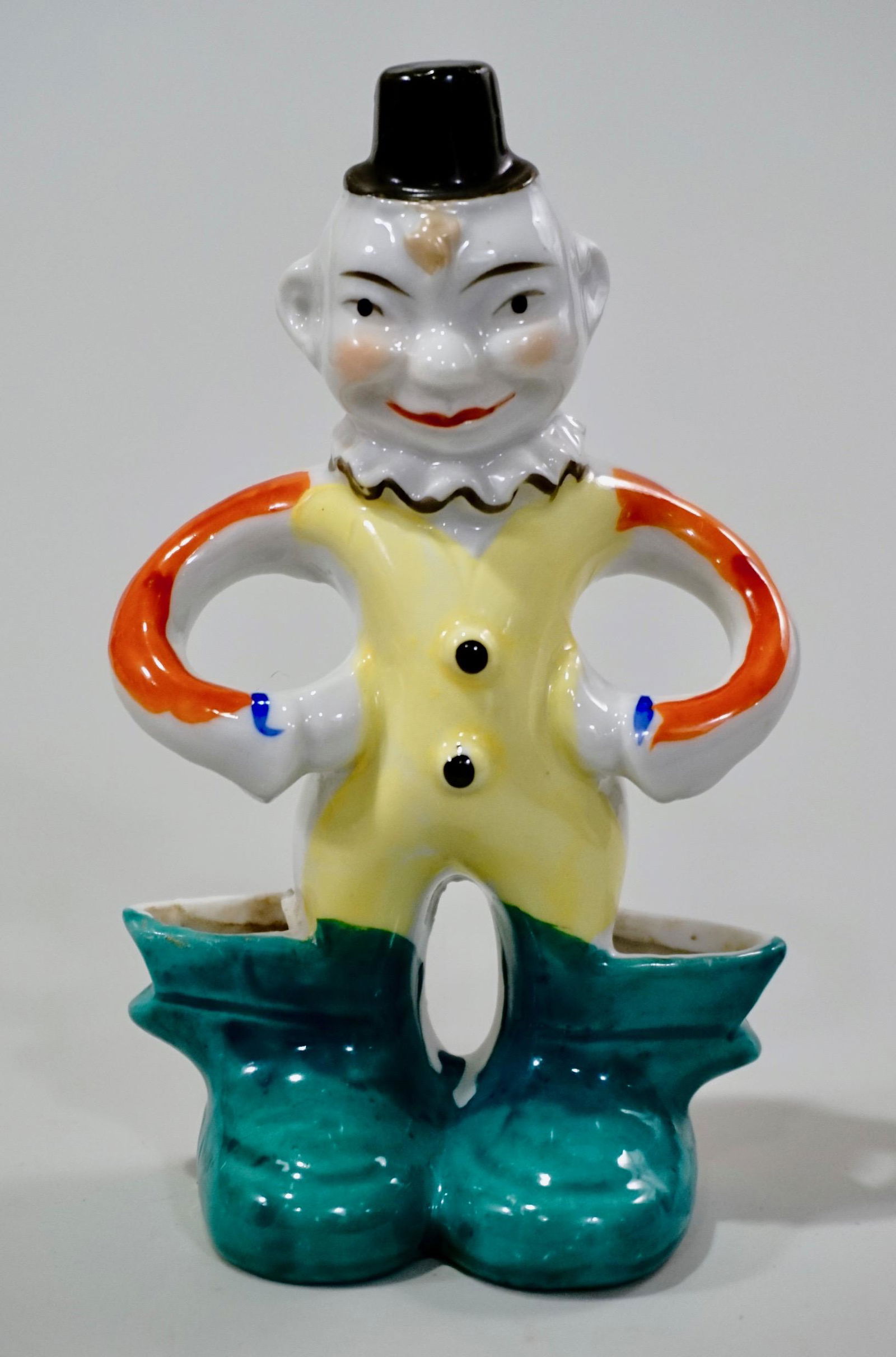 Figural Toothbrush Holder Top Hat Clown in Boots Japan (1 of 6)