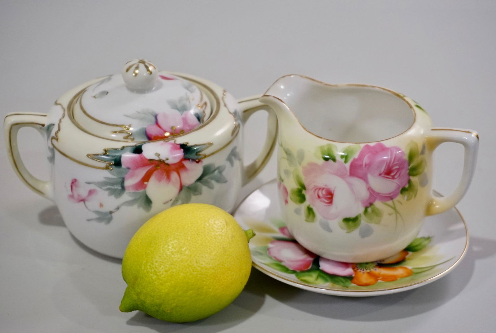 Nippon Hand Painted Porcelain Sugar Creamer Plate (1 of 7)