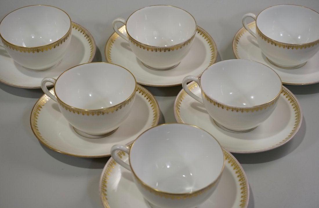 TV Limoges Porcelain France Tea Cup Saucer Set Lot of 6 (1 of 8)