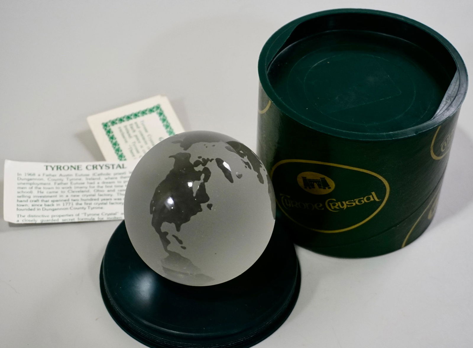 Etched Clear Glass Globe Paperweight Earth (1 of 5)