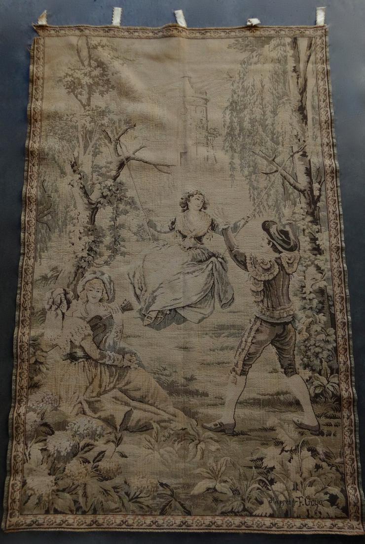 Large Vintage Tapestry Antique Wall Hanging Signed (1 of 7)