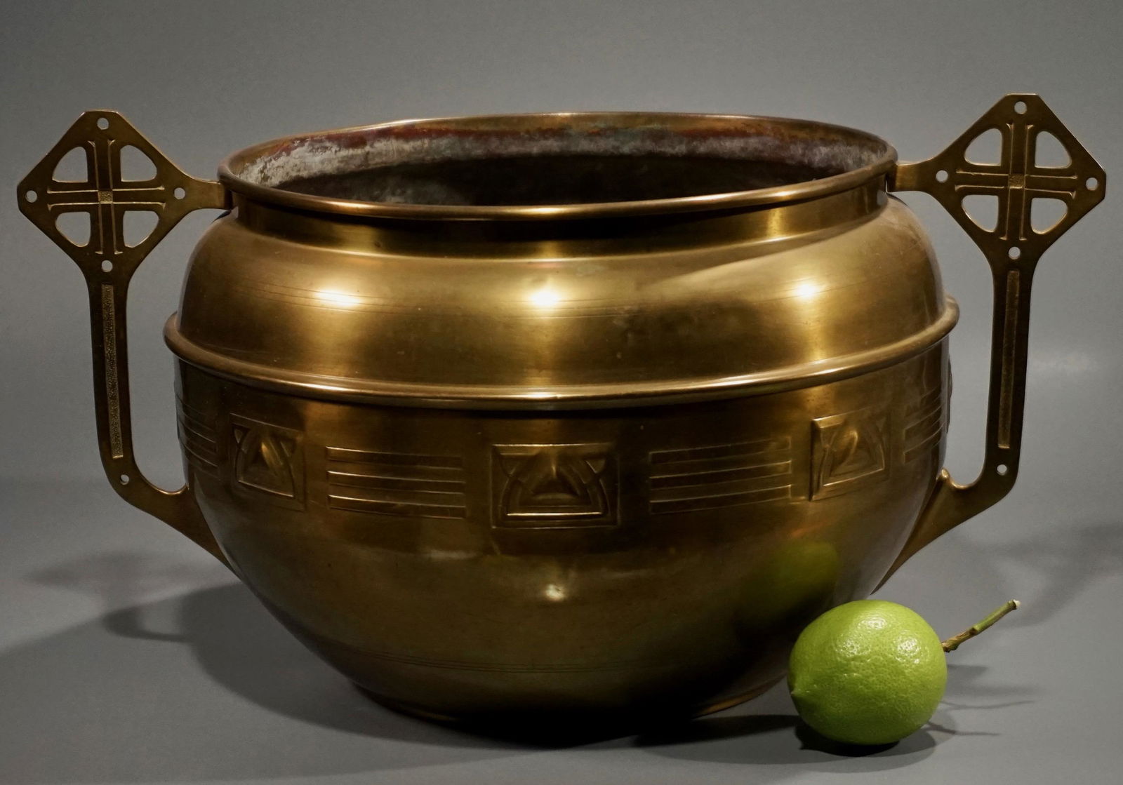 Jugendstil Brass Cachepot Planter German Art Nouveau (1 of 4)