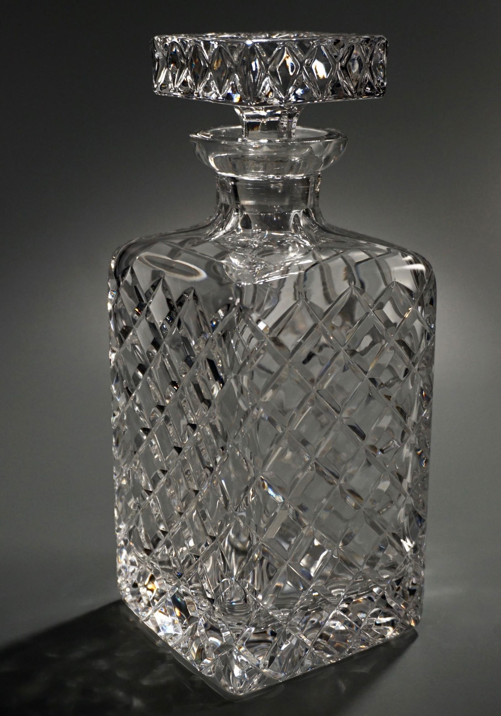 Quilted Cut Glass Lead Crystal Whiskey Decanter (1 of 5)