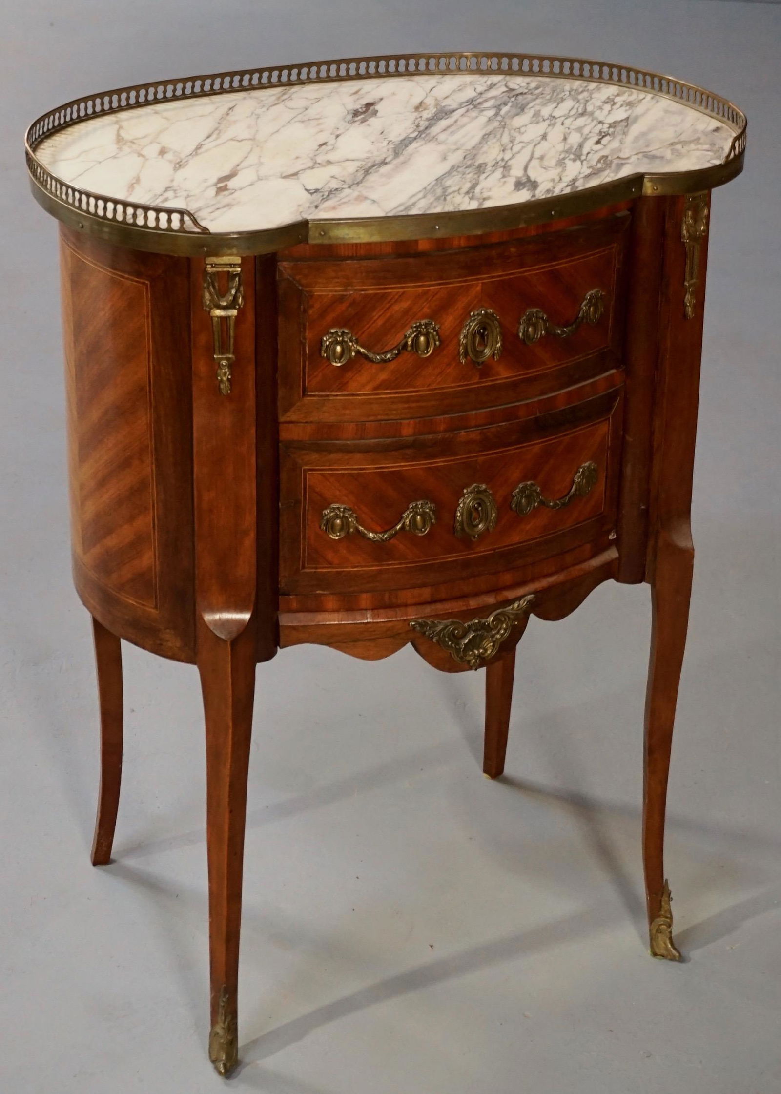 Louis XVI Transitional Gallery Side Table Kidney Shaped (1 of 5)